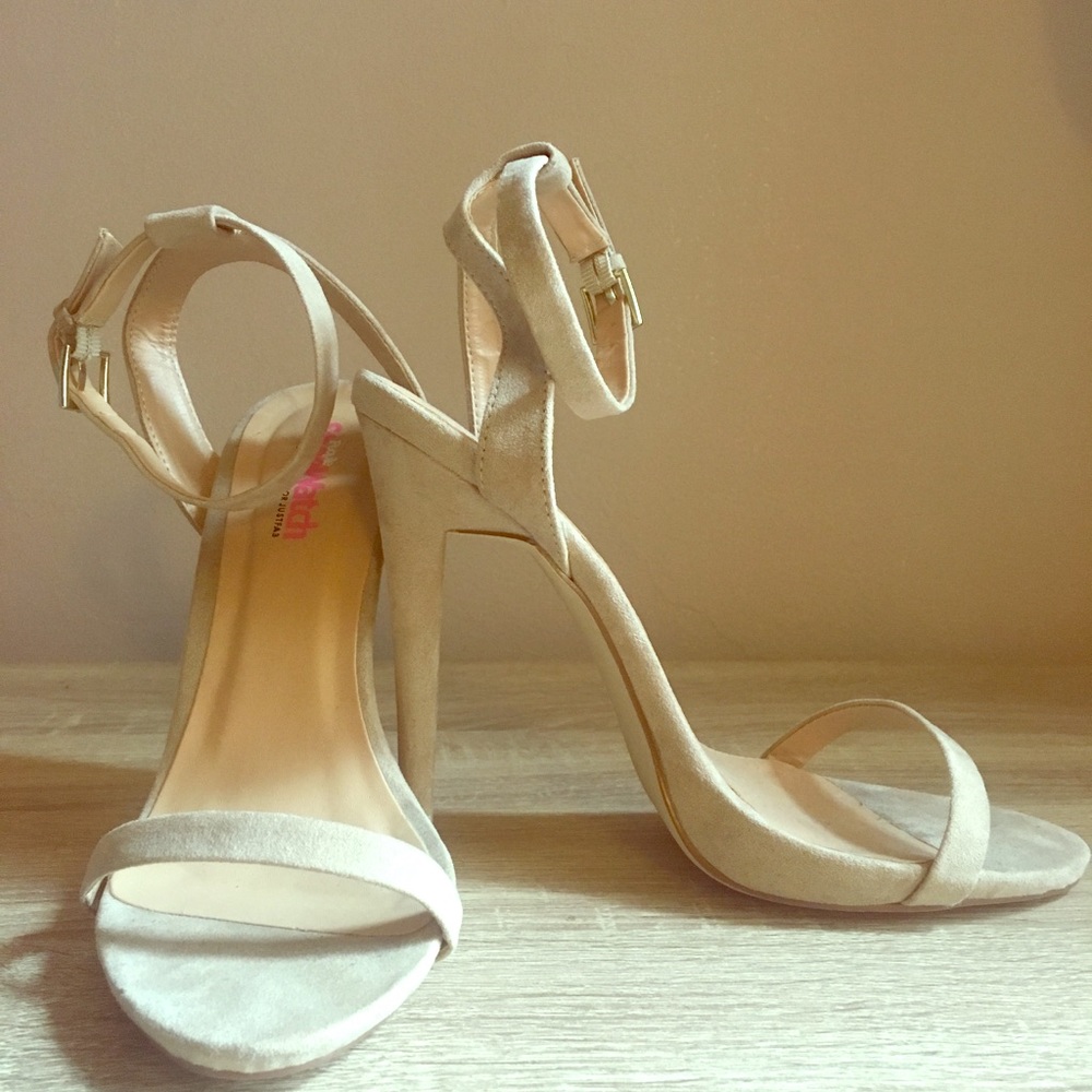Nude strappy stilettos